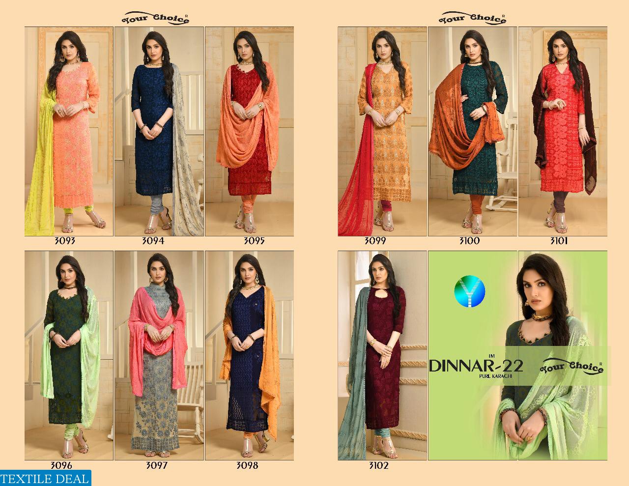 your choice Dinnar vol-22 Wholesale Straight long Suits
