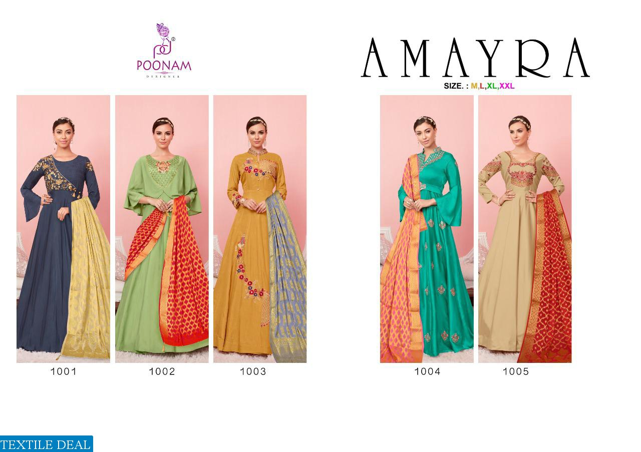 Poonam Amayra Wholesale Readymade Gown With Dupatta