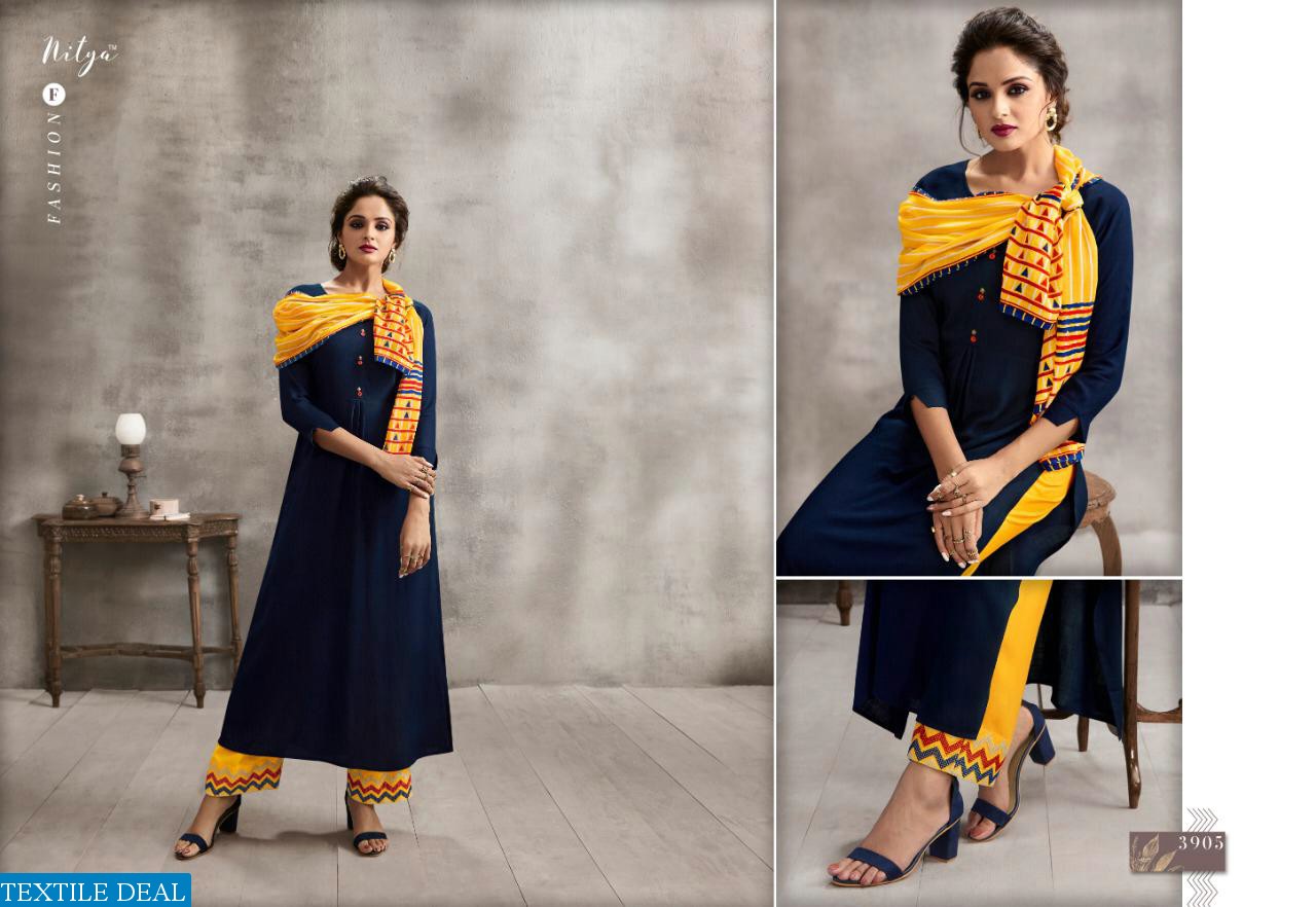 LT Nitya vol-39 nx Wholesale Readymade Kurti Bottom and Dupatta
