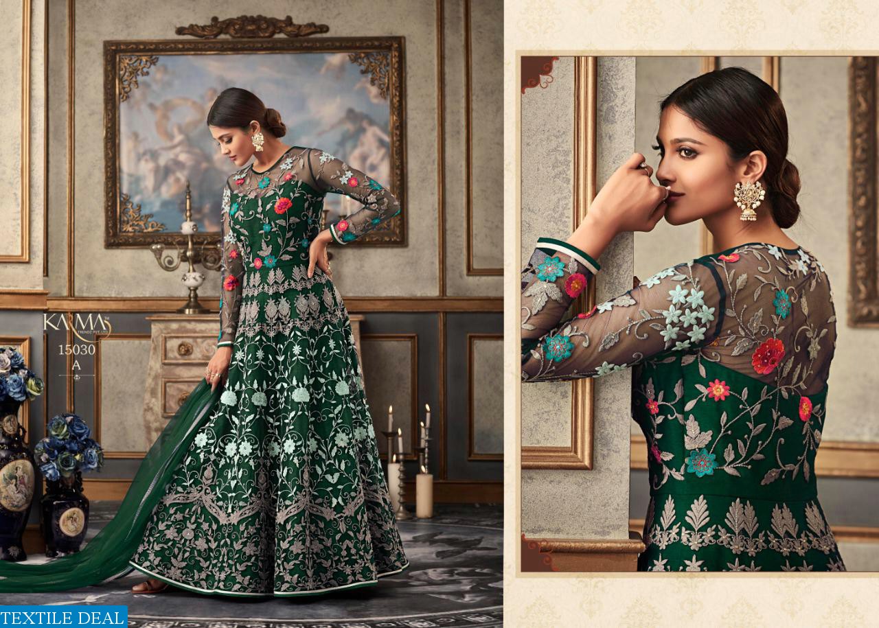 Karma 15030 Colour Wholesale Anarkali Salwar Suits