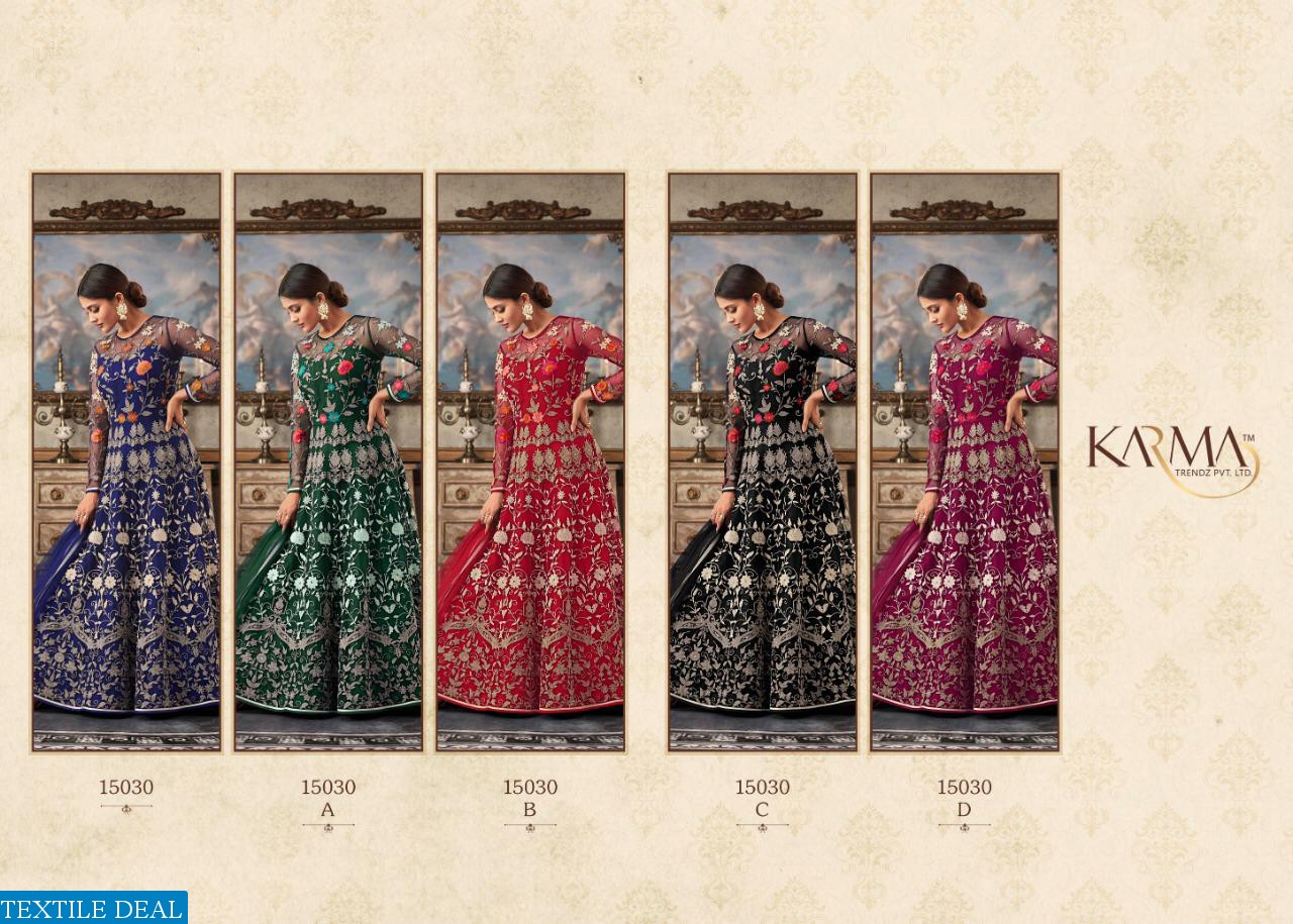 Karma 15030 Colour Wholesale Anarkali Salwar Suits