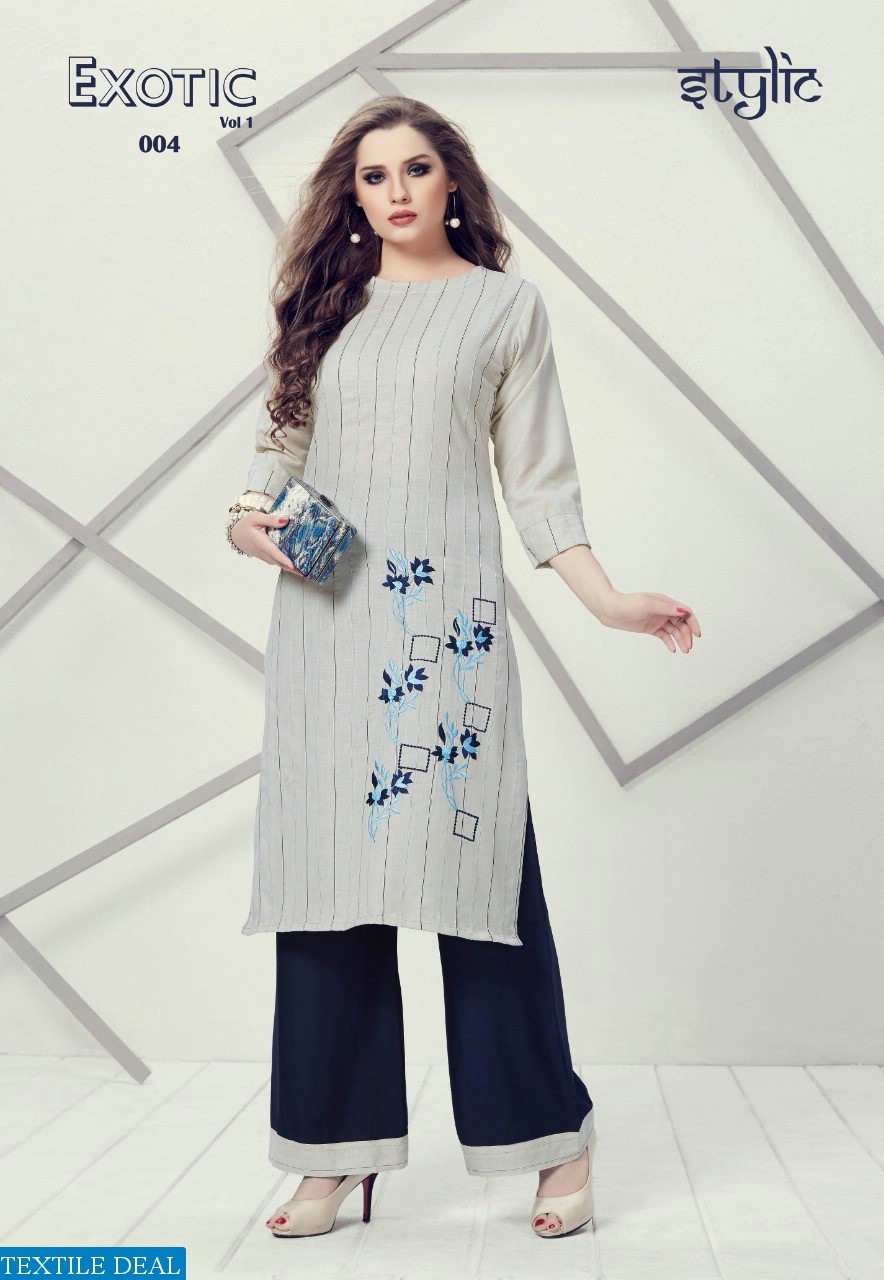 STYLIC EXOTIC VOL 1 KURTI WITH PALAZZO SET ETHNIC LADIES COLLECTION