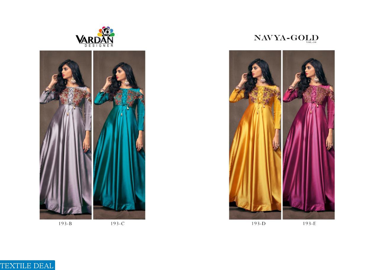 Vardan Navya vol-10  Gold Wholesale Ethnic Gowns