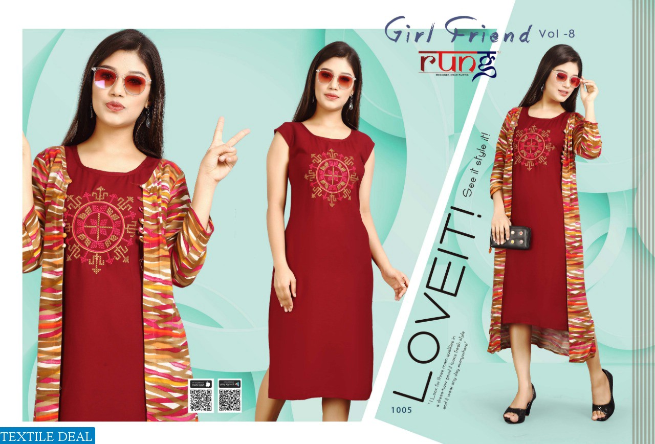 Rung Girl Friend vol-8 Wholesale 2pc kurtis Catalog