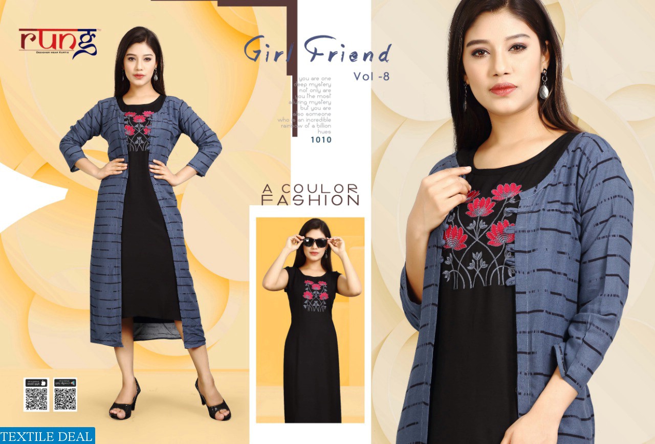 Rung Girl Friend vol-8 Wholesale 2pc kurtis Catalog