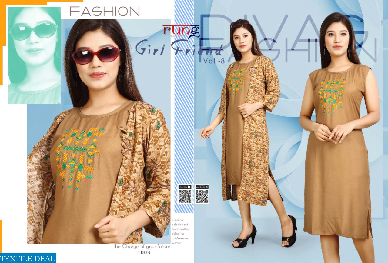 Rung Girl Friend vol-8 Wholesale 2pc kurtis Catalog