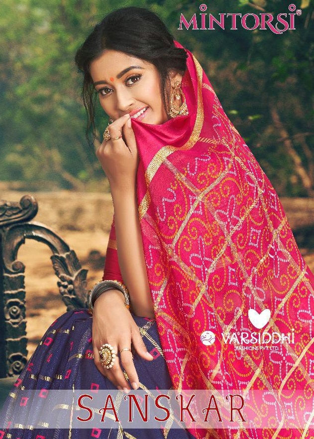 Mintorsi Sanskar Dealer Bandhani Sarees Blouse