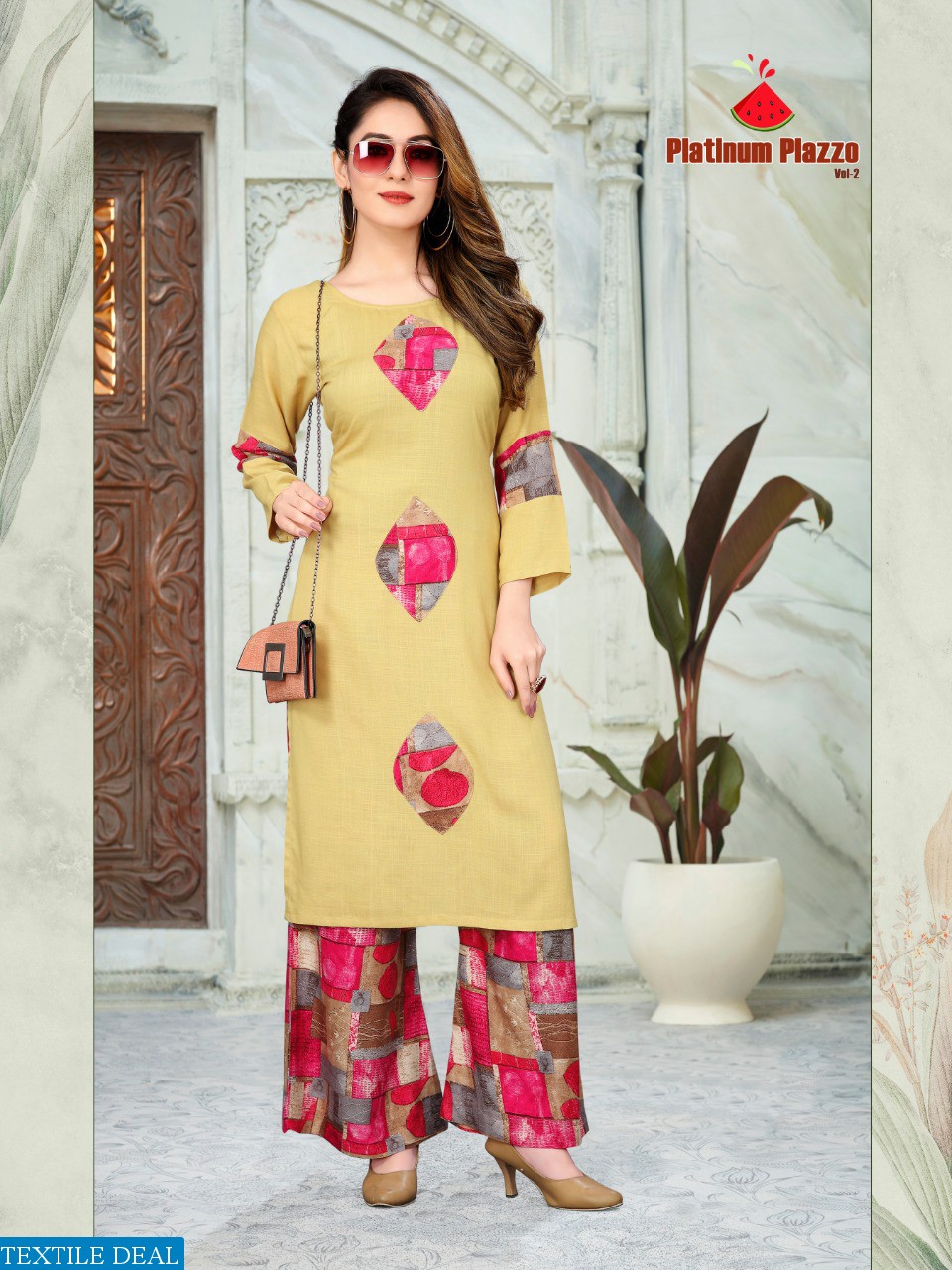 Watermelon Platinum plazzo vol-2 Ready Made Kurti With Plazzo Dealer