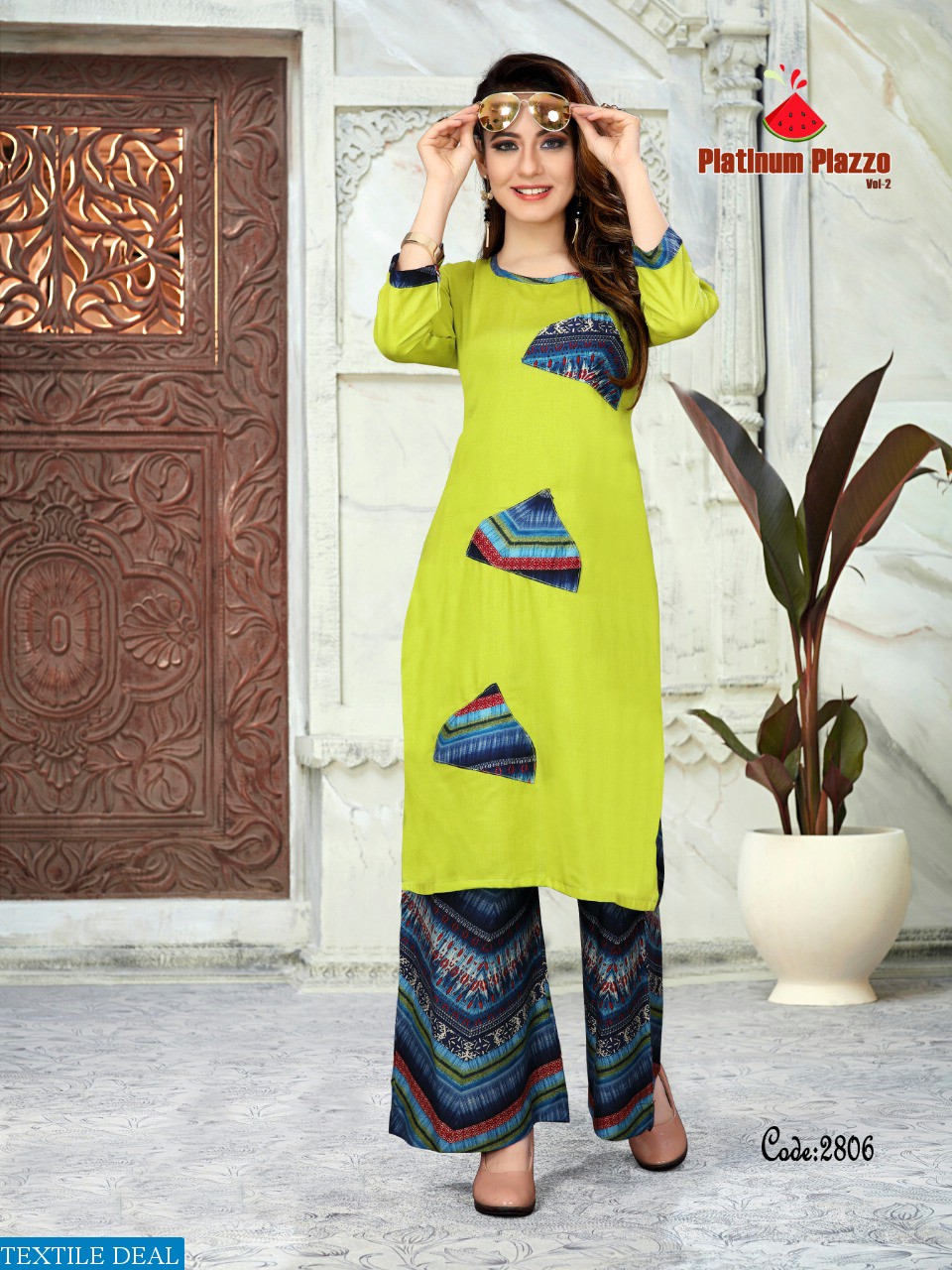 Watermelon Platinum plazzo vol-2 Ready Made Kurti With Plazzo Dealer