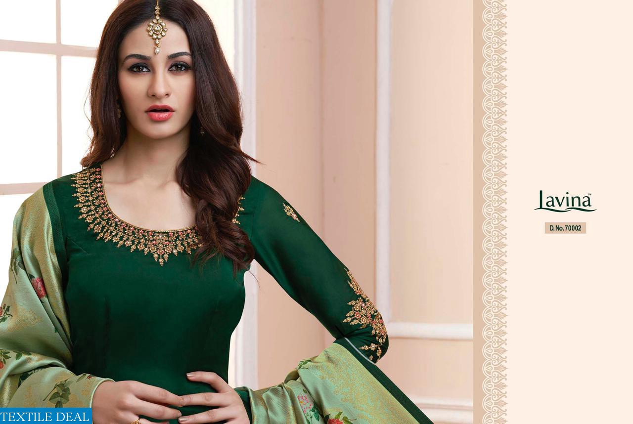 LAVINA VOL 70 SATIN GEORGETTE SALWAR KAMEEZ WITH BANARASI DOLA SILK DUPATTA