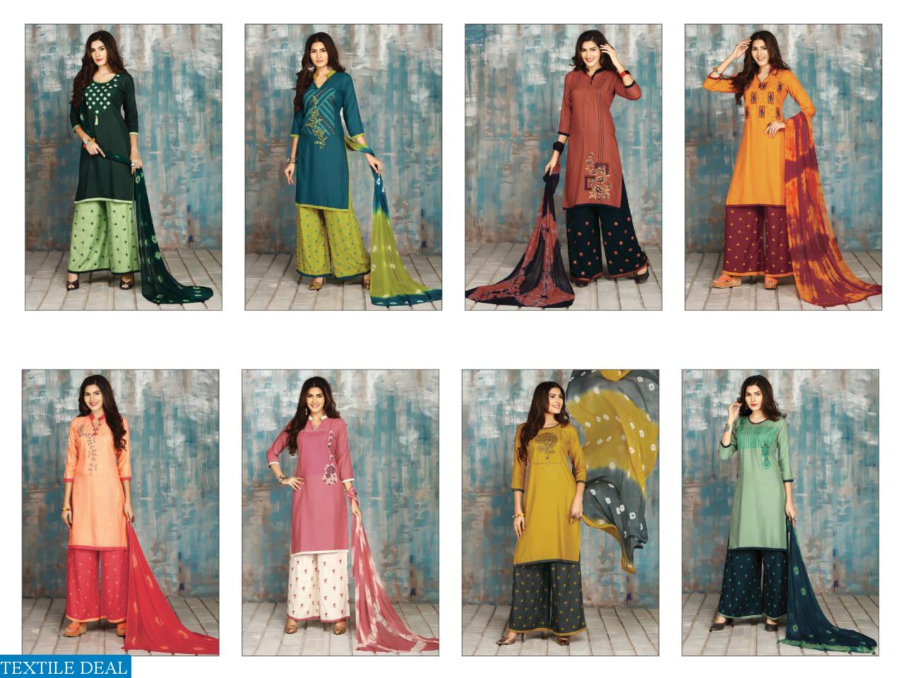 Master Fusion 3 Piece set Kurti With Plazzo Work And Dupatta Ready Made