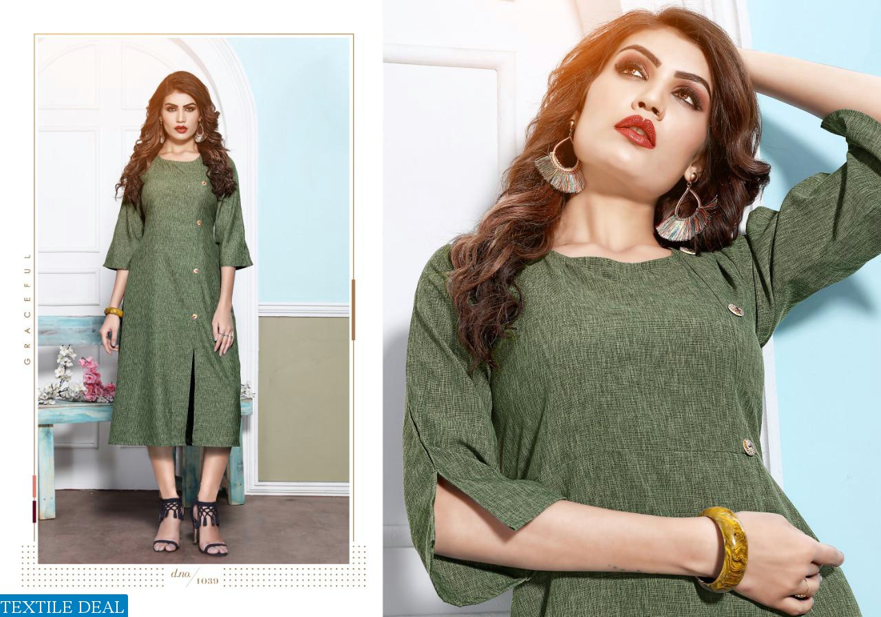 Rani Trendz Top Model vol-5 Ready Made Cotton Slub Kurtis