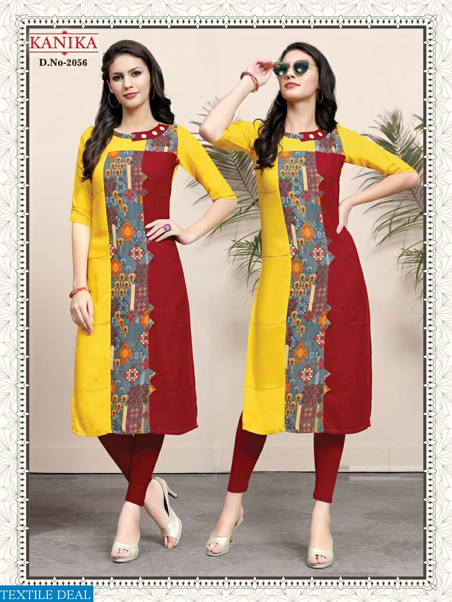 KANIKA LAUNCH RICH LOOK VOL 7 REYON PRINTED KURTI DEALER IN SURAT
