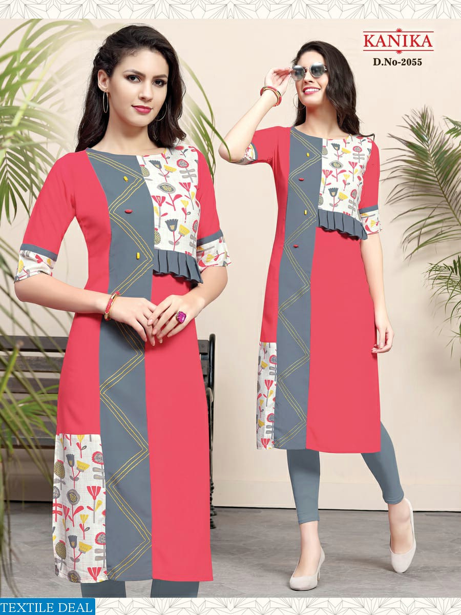 KANIKA LAUNCH RICH LOOK VOL 7 REYON PRINTED KURTI DEALER IN SURAT