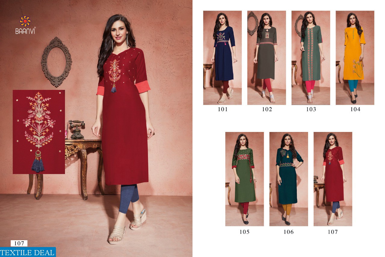 BAANVI LAUNCH HAZEL RAYON EXCLUSIVE DESIGNER KURTI SHOPPING