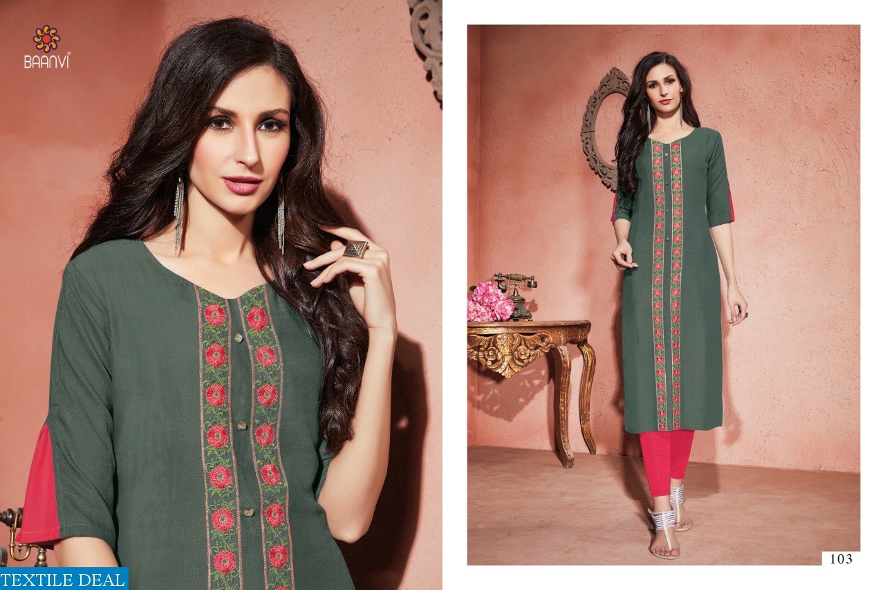 BAANVI LAUNCH HAZEL RAYON EXCLUSIVE DESIGNER KURTI SHOPPING