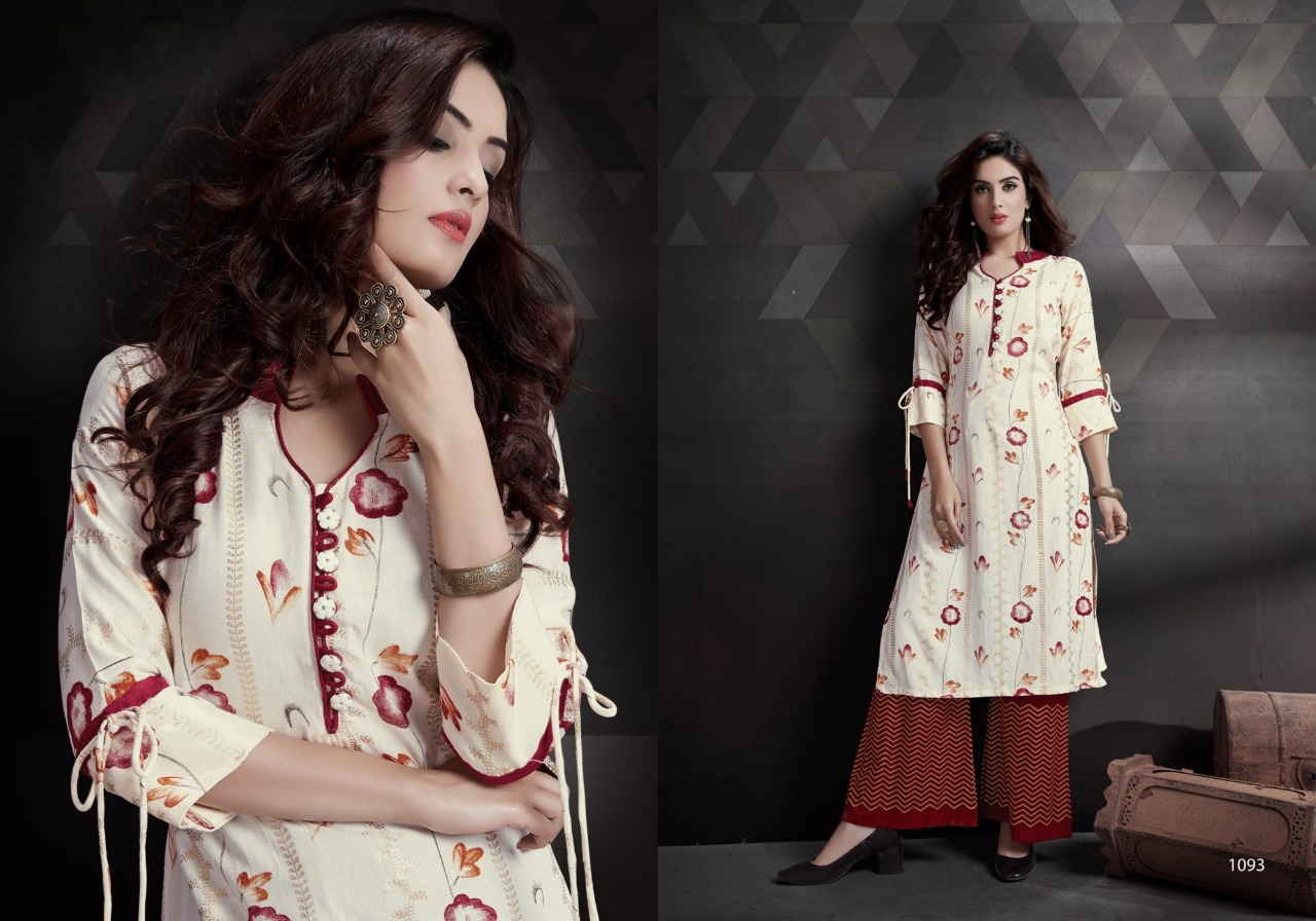 MANYA PRESENT PEARL RAYON KURTI WITH PLAZZO HANDWORK KURTI COLLECTION