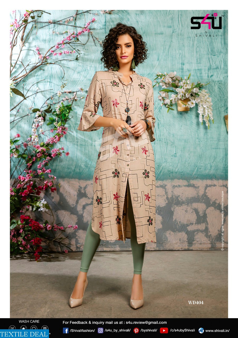 S4U V DESI VOL 4 SUMMER WEAR LONG SHIRT STYLE KURTI BY SHIVALI S4U VDESI VOL 4