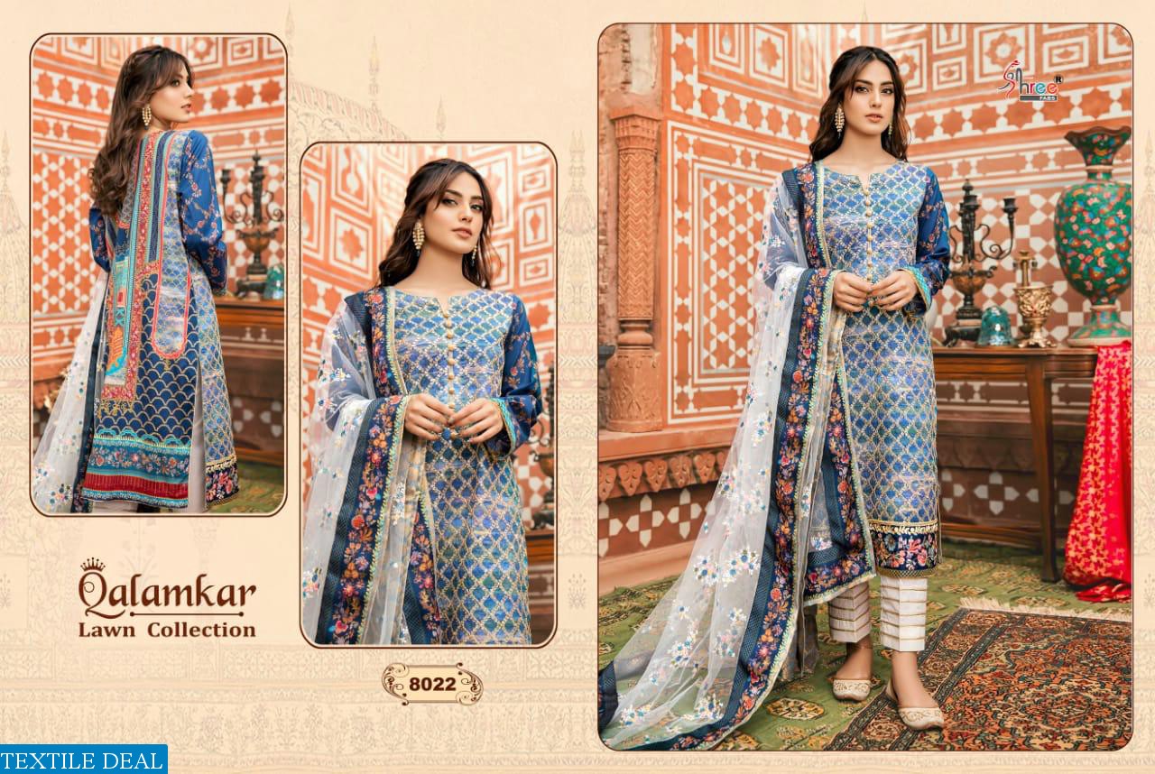 SHREE FABS PRESENT QALAMKAR LAWN COLLECTION SUIT DEALER IN SURAT