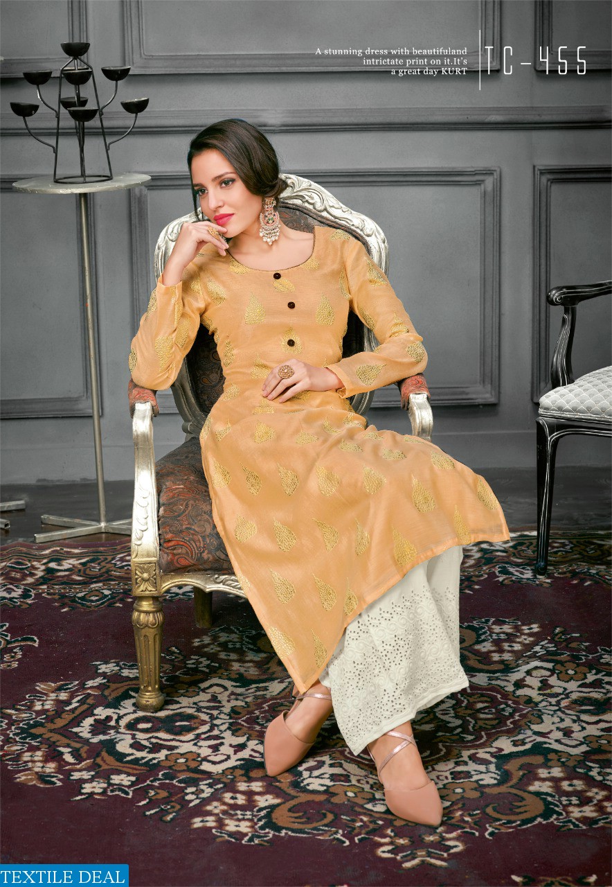 KARMA TRENDZ TUCUTE 450-457 SERIES SILK COTTON KURTI WITH PLAZZO TRADER