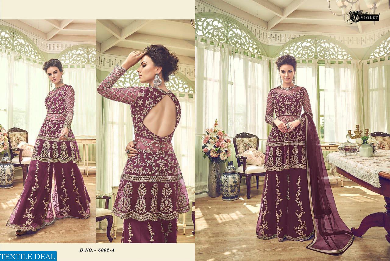 SWAGAT SNOWWHITE HITS VIOLET COLORS WEDDING AND BRIDAL DRESSES SHOPPING