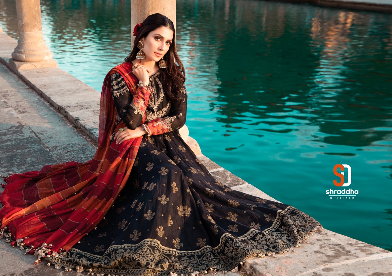 SHARADDHA MARIA B LAWN D NO 602 PRINTED DESIGNER DRESS