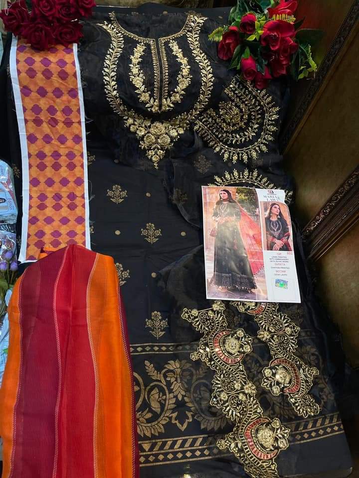 SHARADDHA MARIA B LAWN D NO 602 PRINTED DESIGNER DRESS