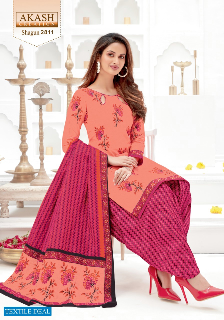 Akash Shagun Vol-28 Wholesale Cotton Printed Dress Material