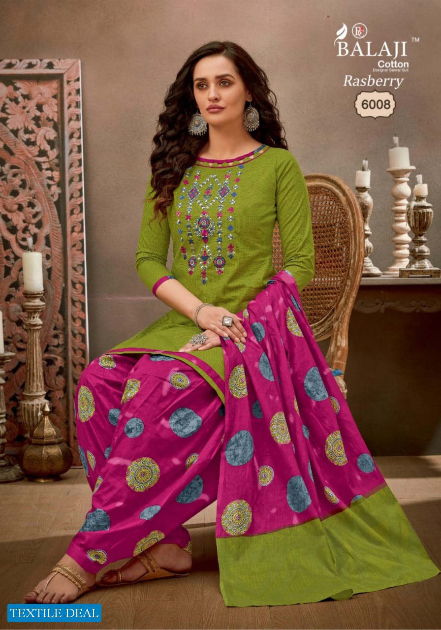 Balaji Rasberry Patiyala Vol-6  Wholesale Printed Dress Material