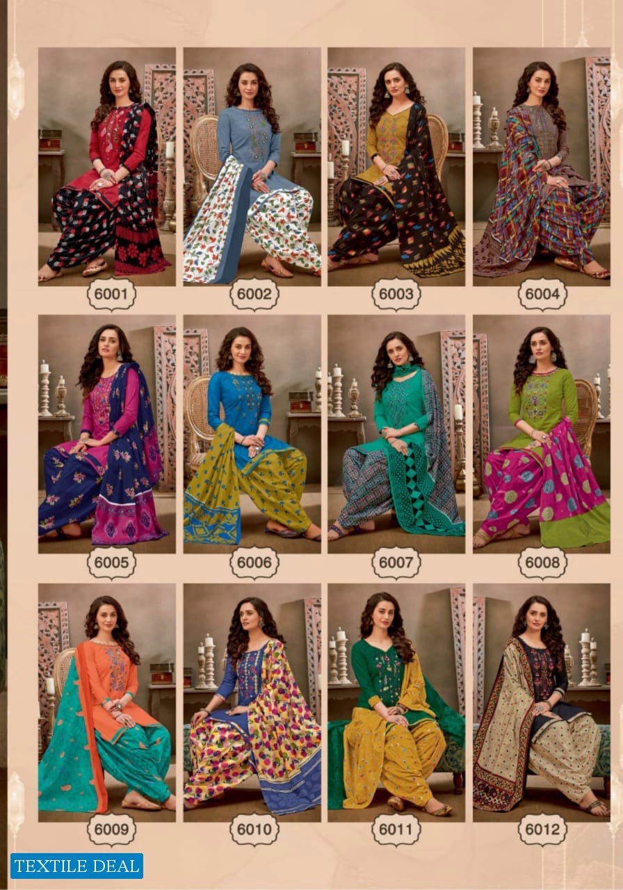 Balaji Rasberry Patiyala Vol-6  Wholesale Printed Dress Material