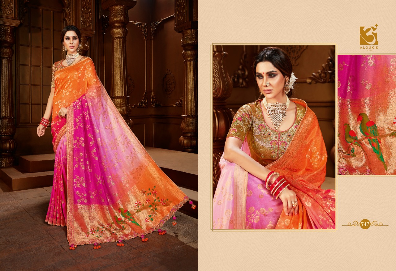 VISHAL ALOUKIK EHSAAS SILK PARTY WEAR DESIGNER SAREES