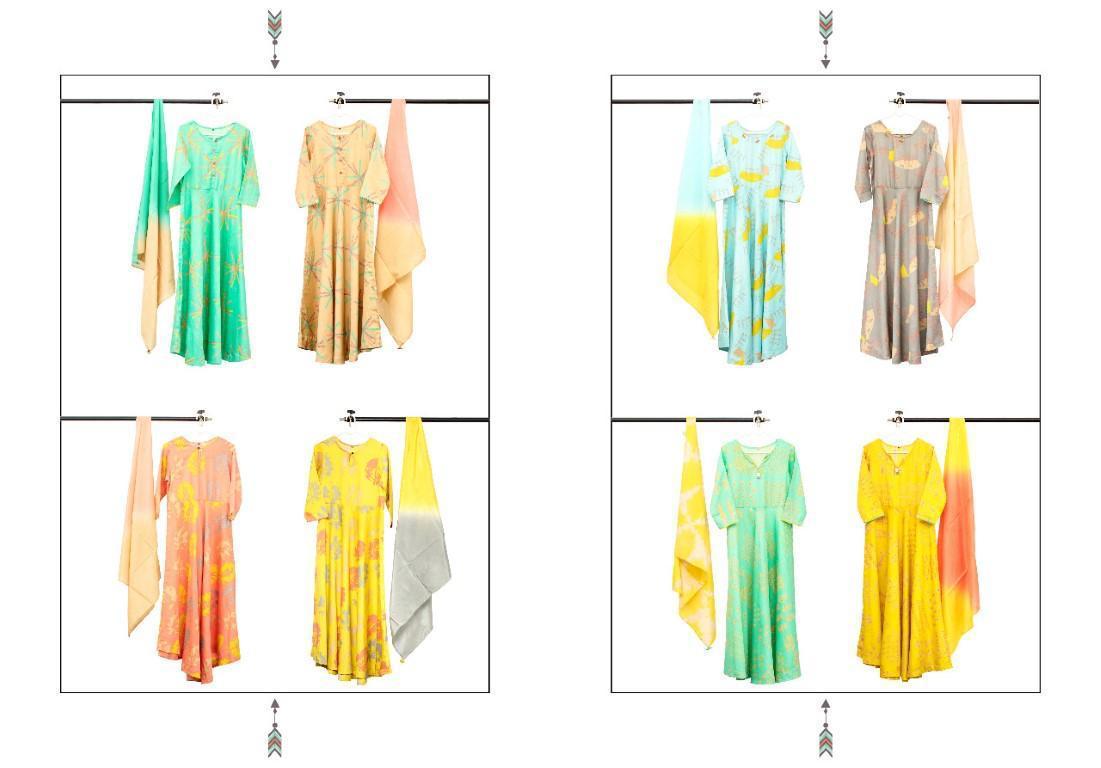 PSYNA PESTTEL TWINS COTTON STAIL DESIGNER GOWN CUM LONG KURTI