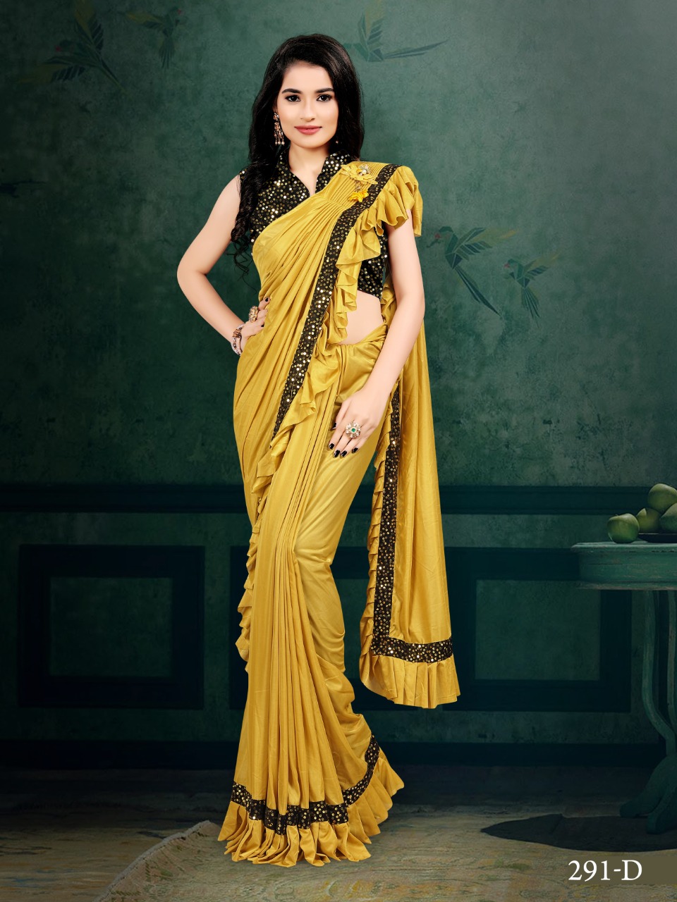 SANJNA HEAVY  IMPORTED VELVET  DESIGNER PARTY WEAR SAREE