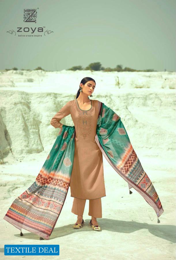 ZOYA AMIRA COTTON SATIN EMBROIDERY SALWAR KAMEEZ WHOLESALER