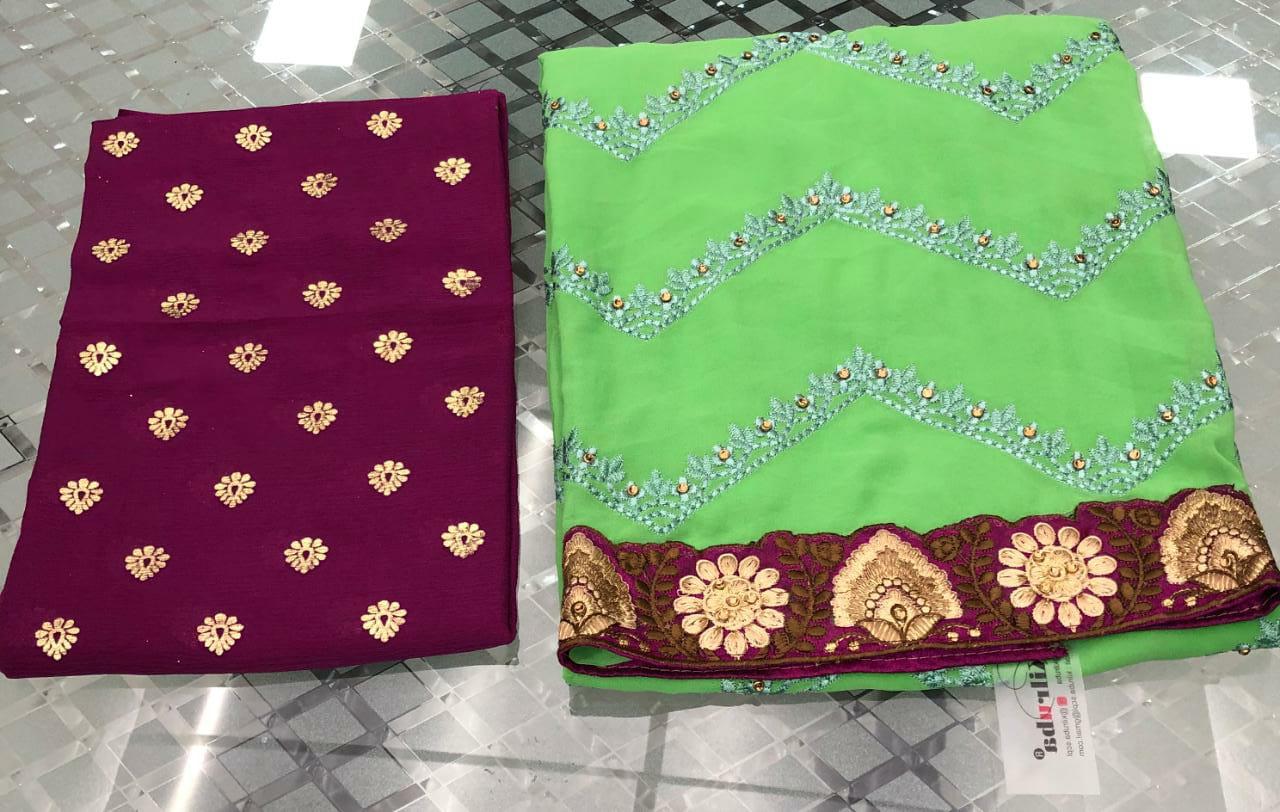 KILRUBA K-113  Georget with beautiful Heavy  embroidery Designer Suit