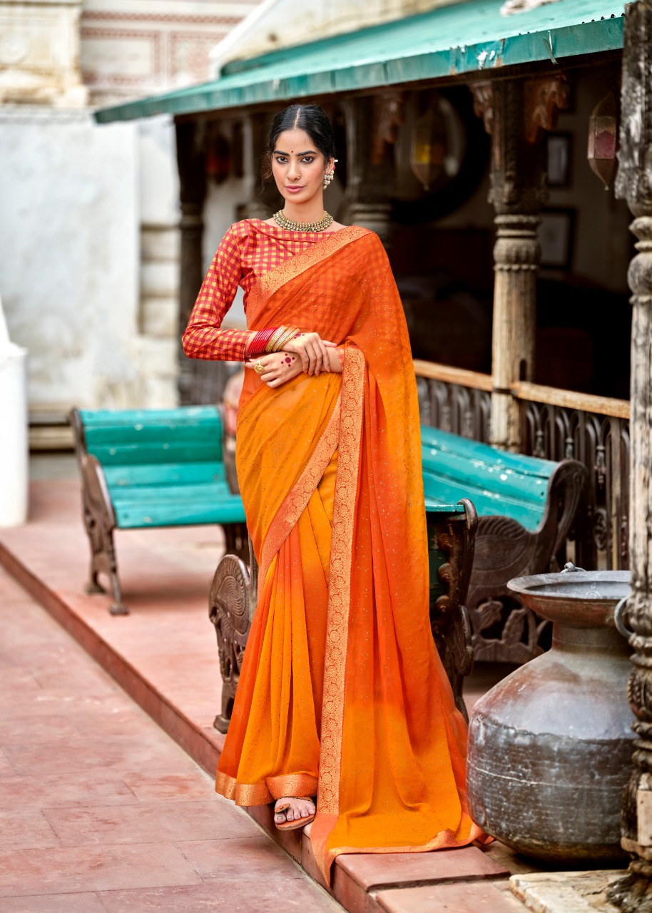 GULMOHAR BY KASHVI CRECTION GEORGETTE PARTY WEAR FANCY SAREE