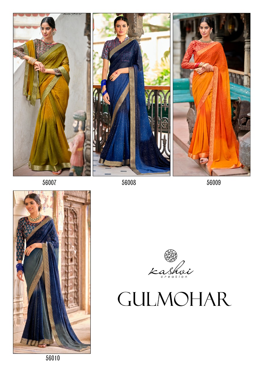GULMOHAR BY KASHVI CRECTION GEORGETTE PARTY WEAR FANCY SAREE