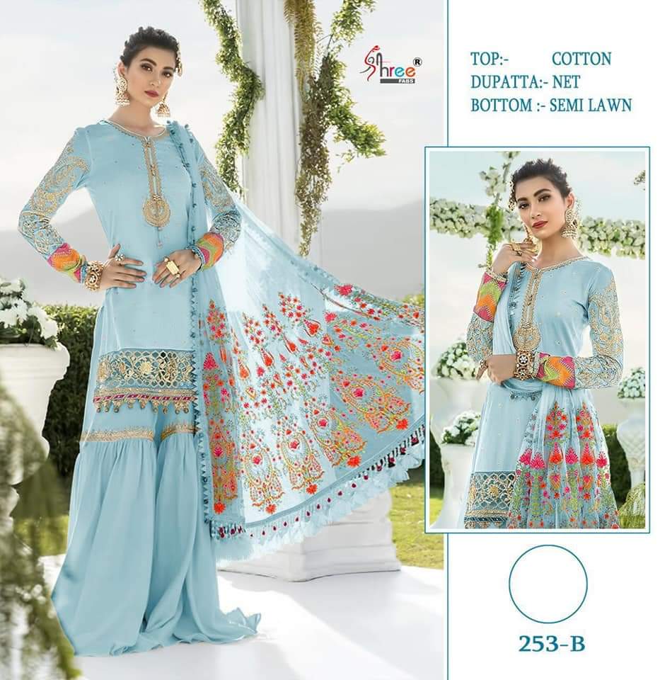 SHREE FAB S- 253 SATEEN MARIA B GOLD COLLECTION PAKISTANI SUITS