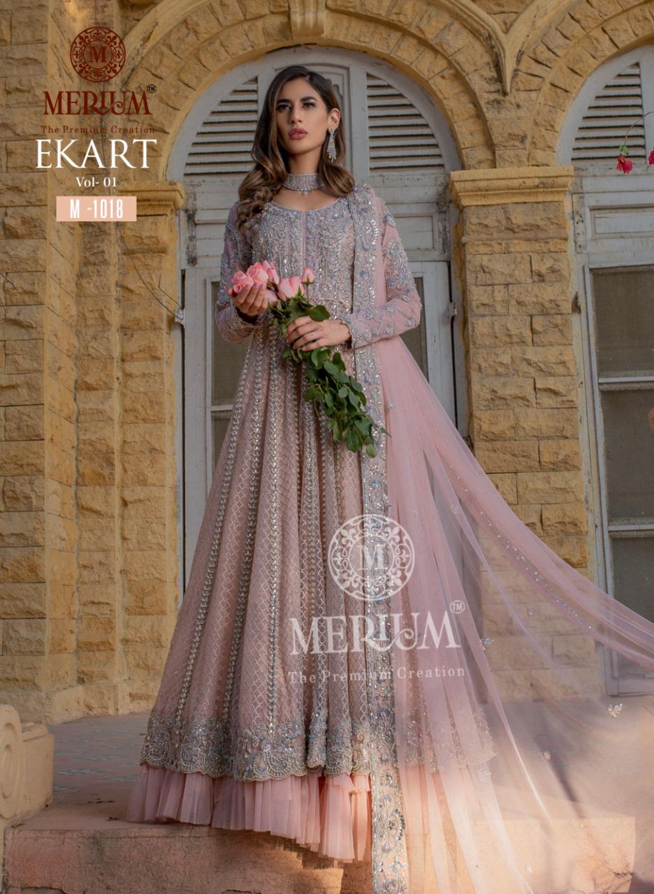 MERIUM PRESENT EKART VOL 01 HEVY BUTTERFLY NET WITH EMBROIDERY DESIGNER