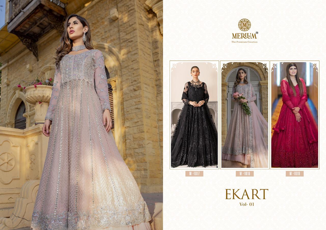MERIUM PRESENT EKART VOL 01 HEVY BUTTERFLY NET WITH EMBROIDERY DESIGNER