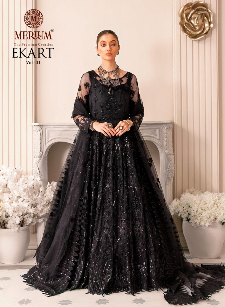 MERIUM PRESENT EKART VOL 01 HEVY BUTTERFLY NET WITH EMBROIDERY DESIGNER