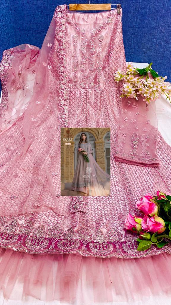 MERIUM PRESENT EKART VOL 01 HEVY BUTTERFLY NET WITH EMBROIDERY DESIGNER