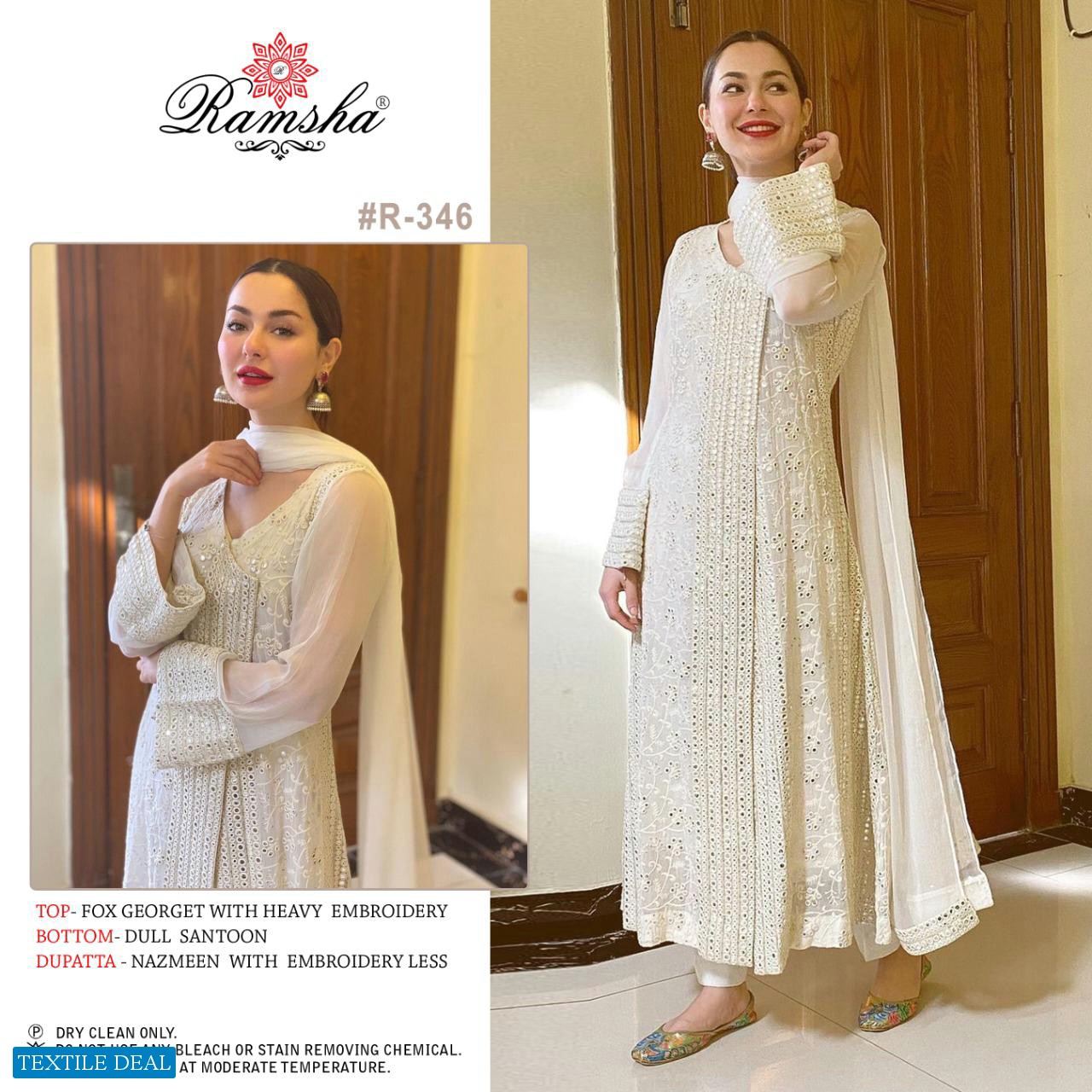 RAMSHA VOL 20 SERIES 343-346 GEORGETTE EMBROIDERY PAKISTANI SUITS