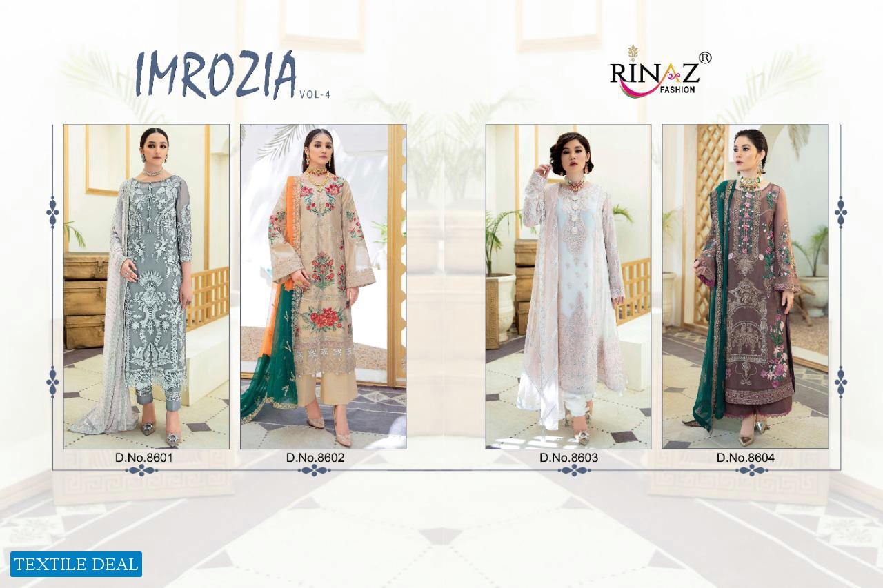 RINAZ IMROZIA VOL 4 GEORGETTE PAKISTANI FANCY SUITS