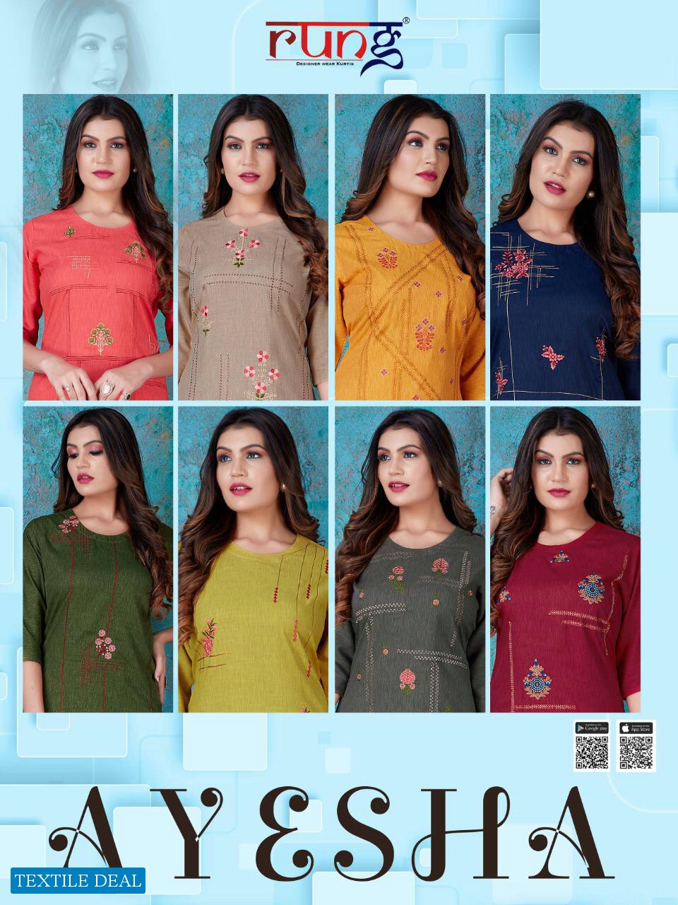 Rung Ayesha Wholesale Long Indian Kurtis