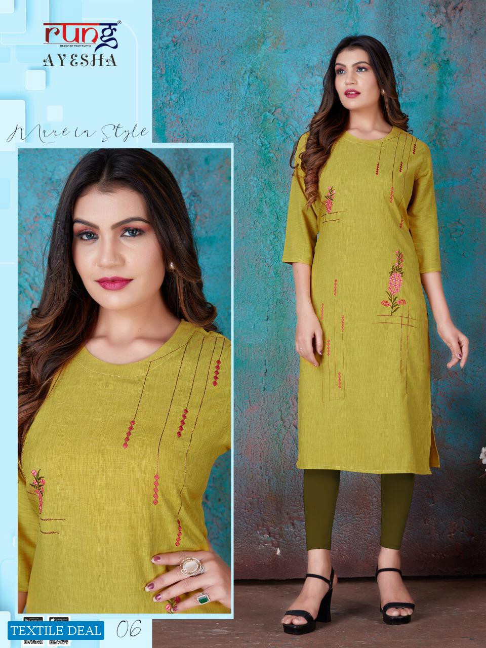 Rung Ayesha Wholesale Long Indian Kurtis