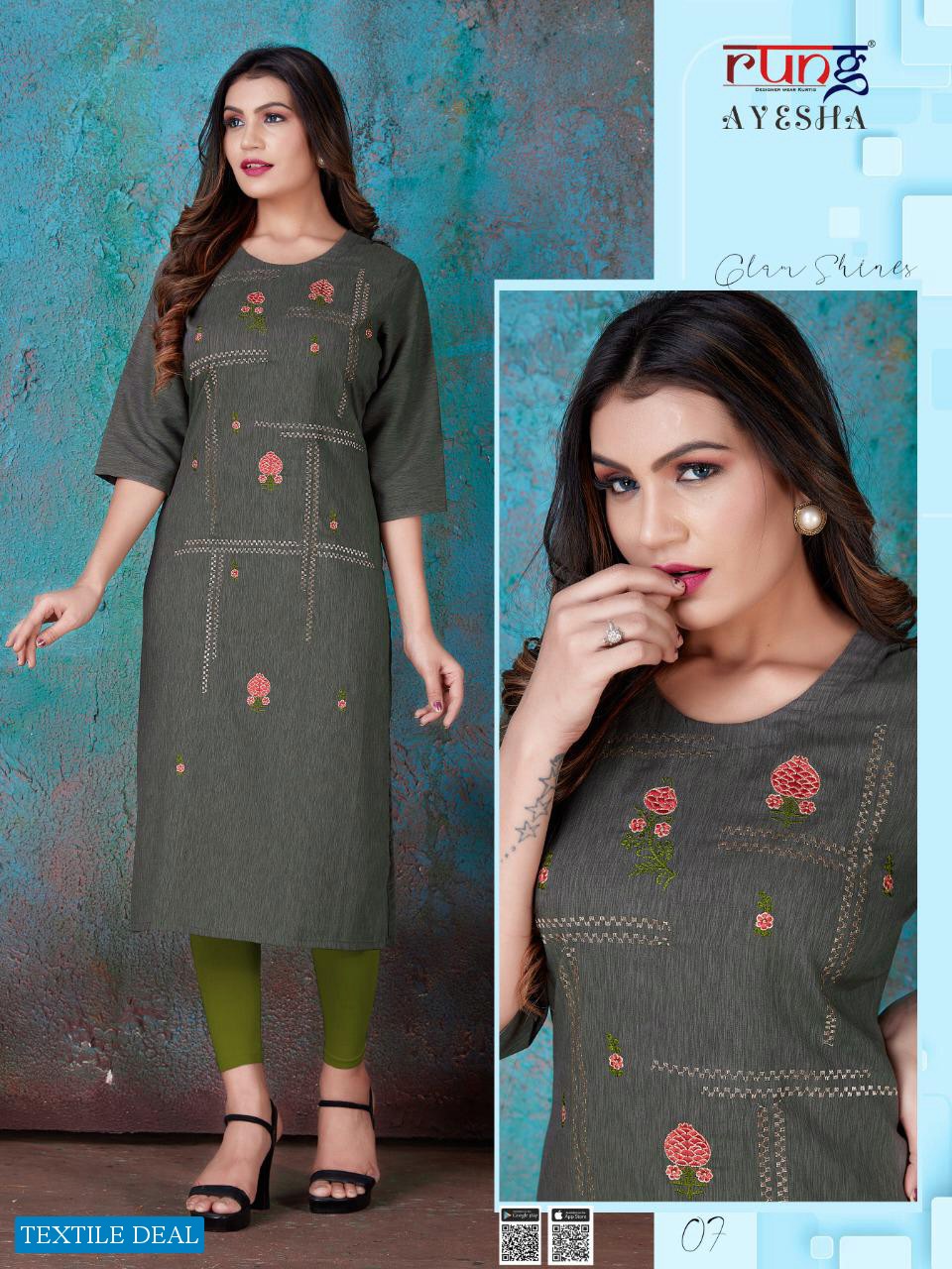 Rung Ayesha Wholesale Long Indian Kurtis