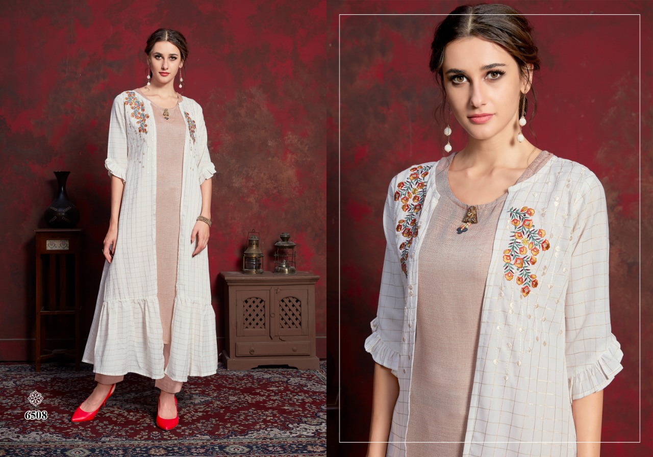 NIRAVANA  MUSLIN DESIGNER FANCY TOP WITH KURTIS