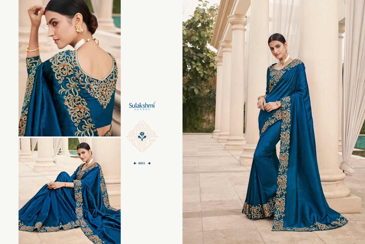SULAKSHMI  SAREES MOHANNA D NO-6611 BRIDAL DESIGNER INDIAN WOMEN SAREE COLLECTION