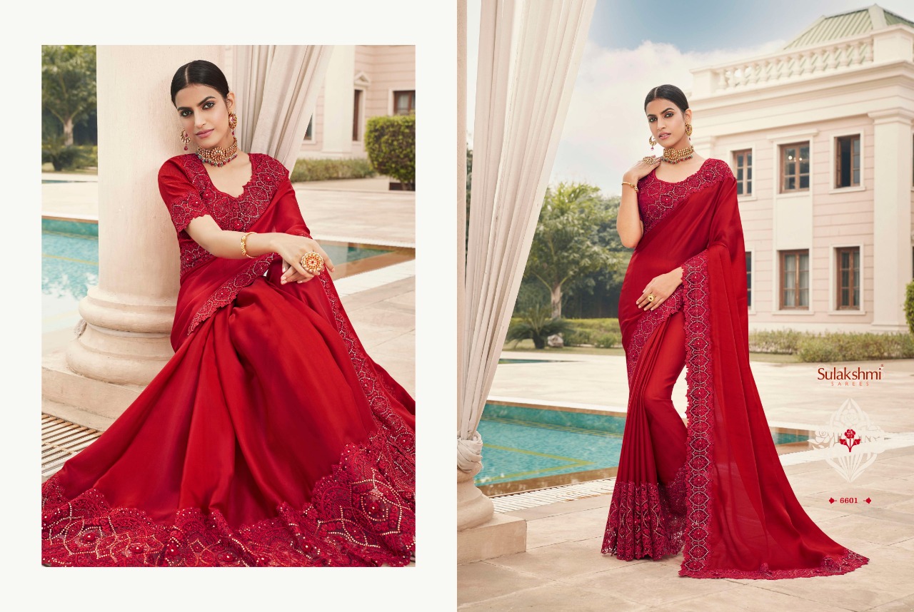 SULAKSHMI  SAREES MOHANNA D NO-6601 BRIDAL DESIGNER INDIAN WOMEN SAREE COLLECTION